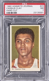 1960 Hemmets Journal #23 Cassius Clay (Muhammad Ali), Hand Cut Rookie Card – PSA NM 7